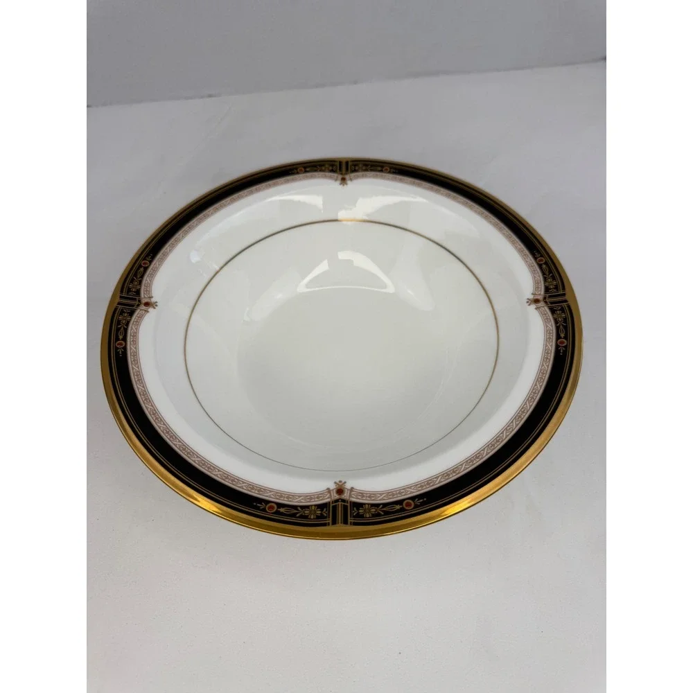 Noritake Gold and Sable 9758 Bone China Serving Bowl Gold Art‎ Deco Japan